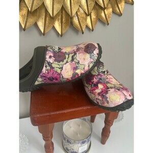 Womens The Original MUCK Boot Low Clog Sz 6 Floral Pink Green Garden Shoes like